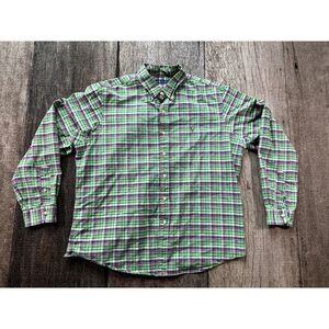 Ralph Lauren Green Plaid Cotton Long Sleeve Shirt XXL Mens Preppy Polo